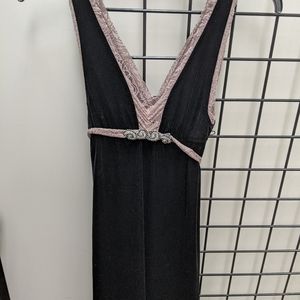 Free People Sleeveless  Black Velvet Dress